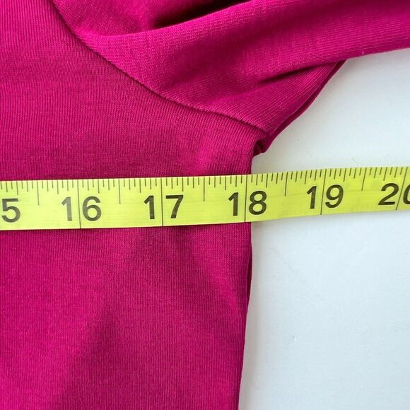 Lauren by RL Fuchsia Pink Contrast Trim Scoop Neck 3/4 Sleeve Top-Size L - Picture 8 of 10